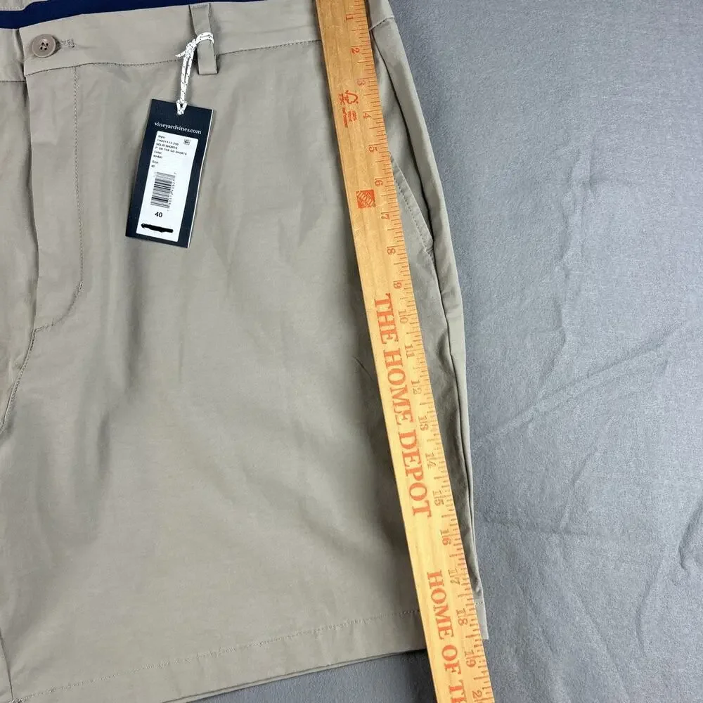 NEW Vineyard Vines On-The-Go Short Men’s 40 OTG Beige Tan Khaki Shorts NWT